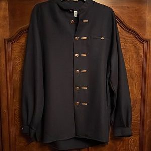 Winners New York Vintage Dress Shirt Large Navy Gold Colors